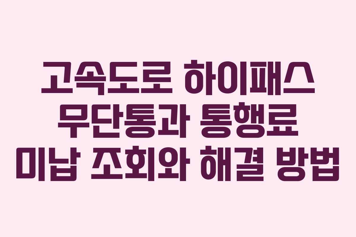 고속도로 하이패스 무단통과 통행료 미납 조회와 해결 방법 고속도로 하이패스 무단통과 통행료 미납 조회와 해결 방법