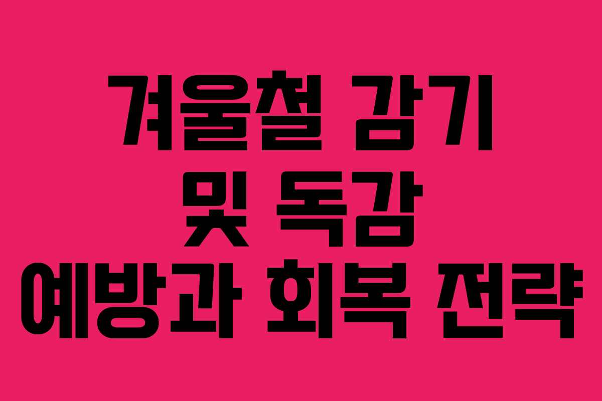 겨울철 감기 및 독감 예방과 회복 전략