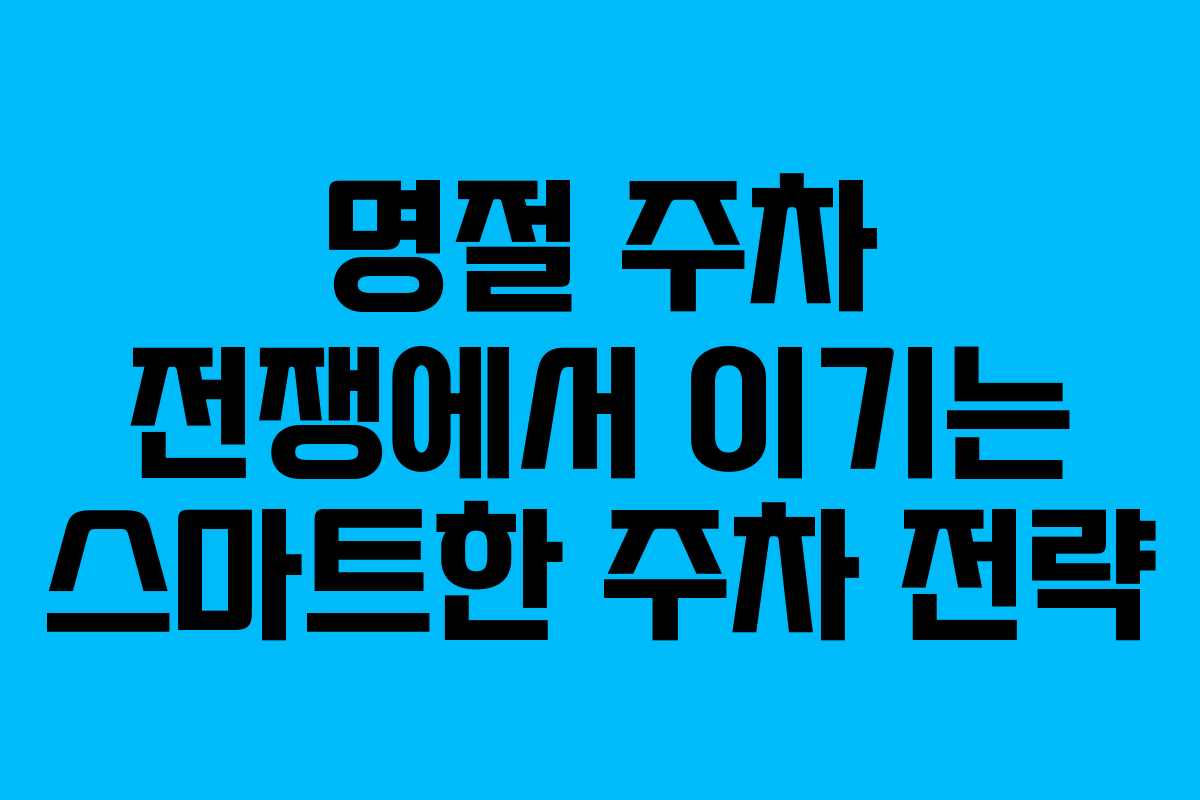 명절 주차 전쟁에서 이기는 스마트한 주차 전략