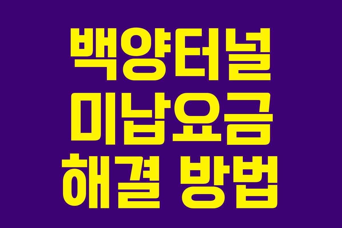 백양터널 미납요금 해결 방법 백양터널 미납요금 해결 방법