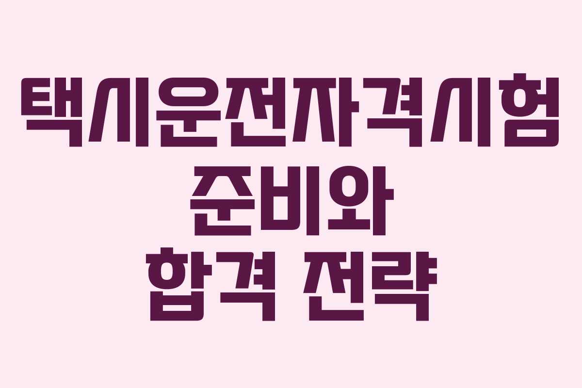 택시운전자격시험 준비와 합격 전략