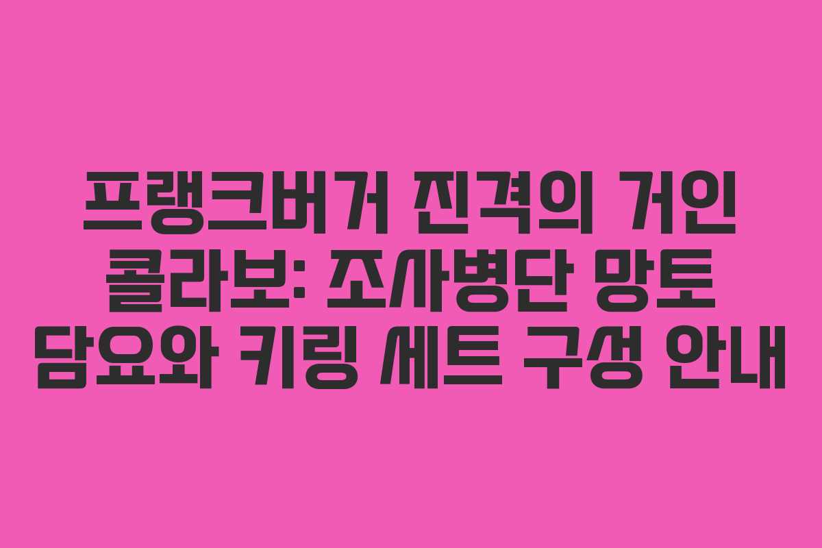 프랭크버거 진격의 거인 콜라보: 조사병단 망토 담요와 키링 세트 구성 안내 프랭크버거 진격의 거인 콜라보: 조사병단 망토 담요와 키링 세트 구성 안내