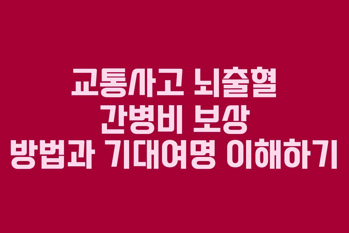 교통사고 뇌출혈 간병비 보상 방법과 기대여명 이해하기