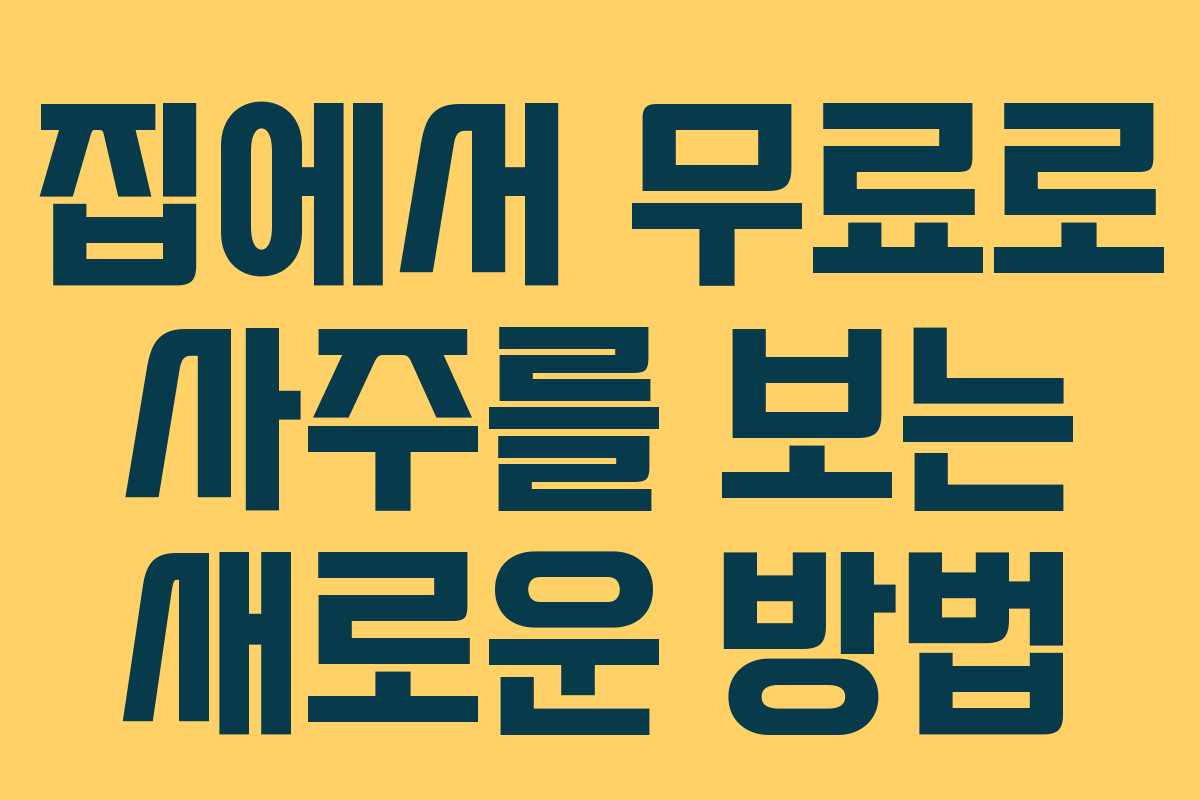 집에서 무료로 사주를 보는 새로운 방법