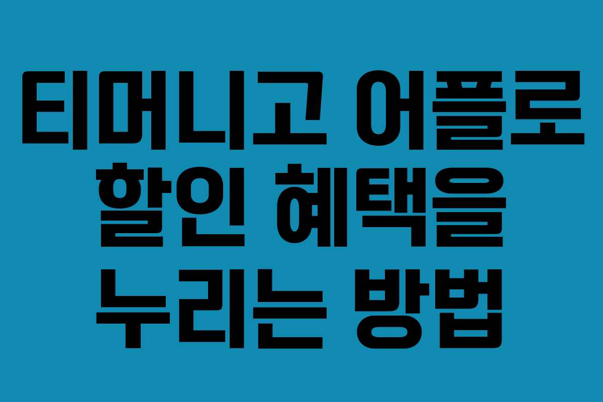 티머니고 어플로 할인 혜택을 누리는 방법