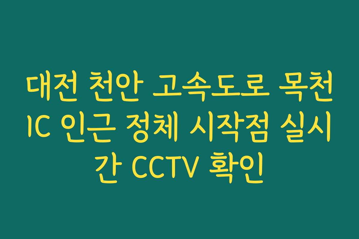 대전 천안 고속도로 목천IC 인근 정체 시작점 실시간 CCTV 확인 대전 천안 고속도로 목천IC 인근 정체 시작점 실시간 CCTV 확인
