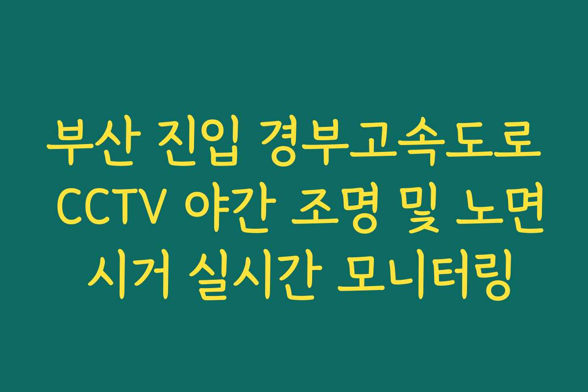부산 진입 경부고속도로 CCTV 야간 조명 및 노면 시거 실시간 모니터링 부산 진입 경부고속도로 CCTV 야간 조명 및 노면 시거 실시간 모니터링