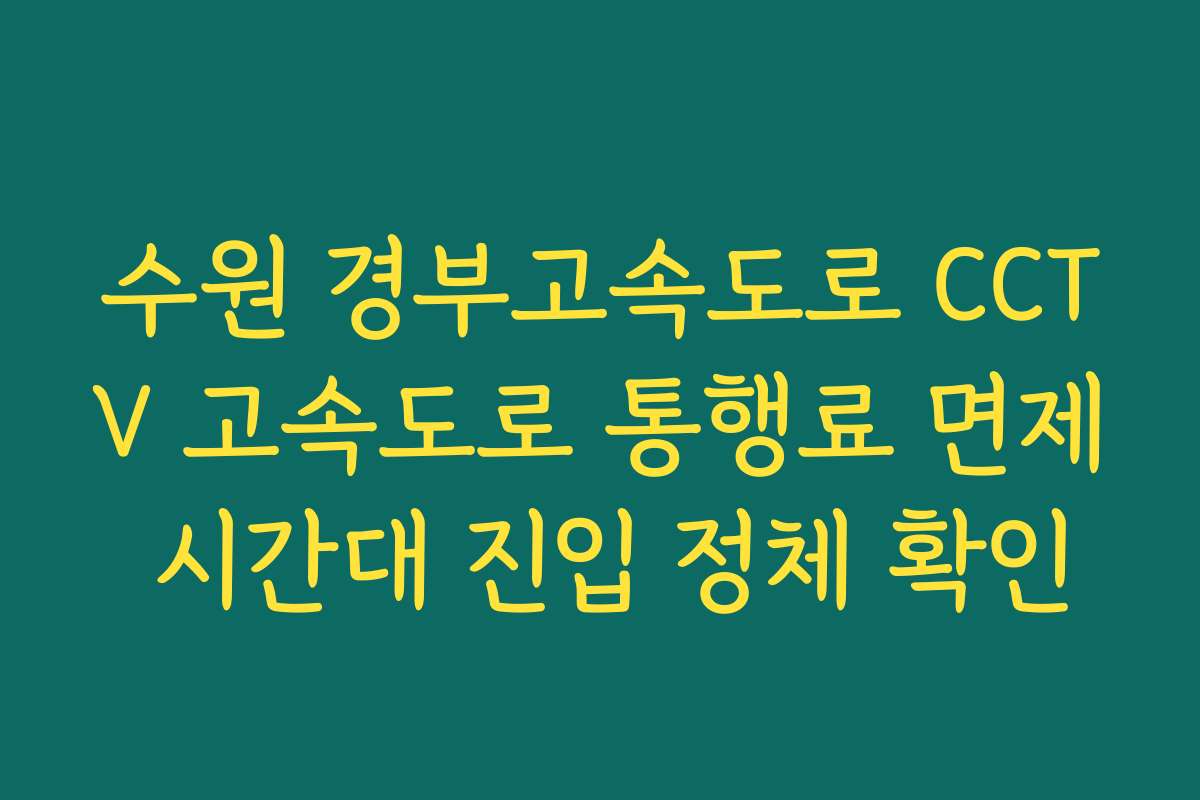 수원 경부고속도로 CCTV 고속도로 통행료 면제 시간대 진입 정체 확인 수원 경부고속도로 CCTV 고속도로 통행료 면제 시간대 진입 정체 확인