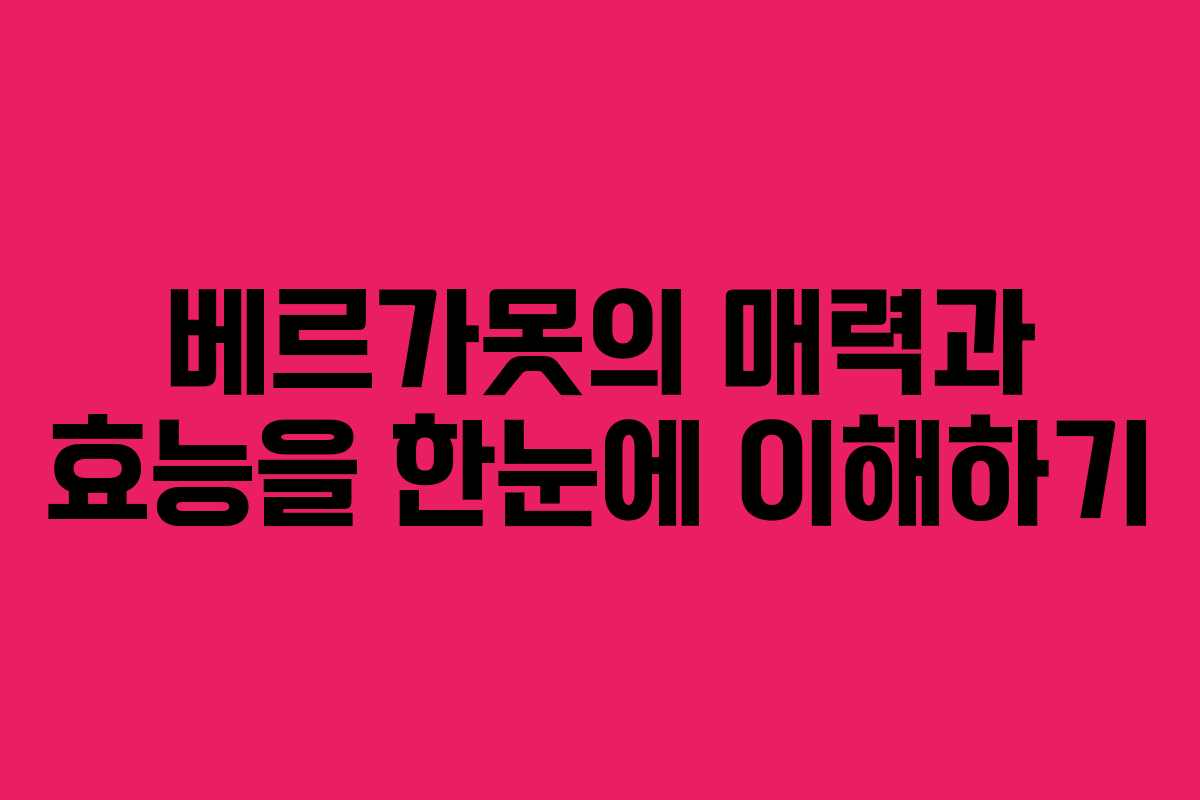 베르가못의 매력과 효능을 한눈에 이해하기