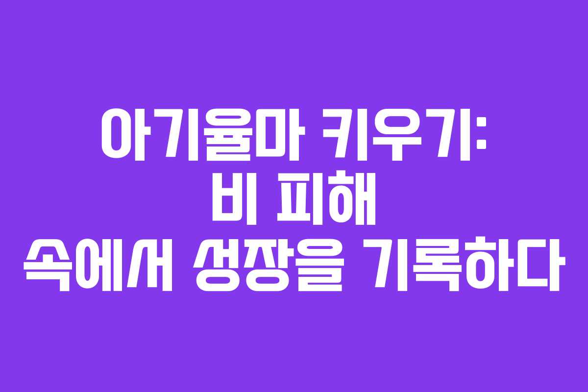 아기율마 키우기: 비 피해 속에서 성장을 기록하다