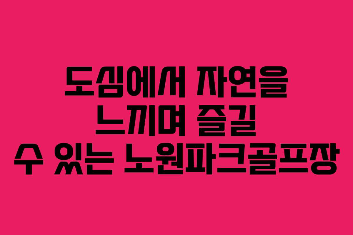도심에서 자연을 느끼며 즐길 수 있는 노원파크골프장 도심에서 자연을 느끼며 즐길 수 있는 노원파크골프장