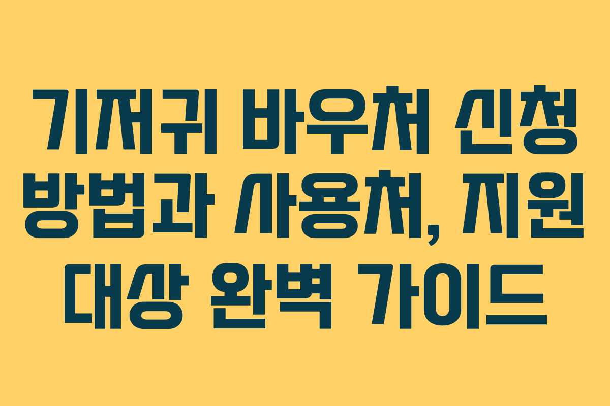 기저귀 바우처 신청 방법과 사용처, 지원 대상 완벽 가이드 기저귀 바우처 신청 방법과 사용처, 지원 대상 완벽 가이드