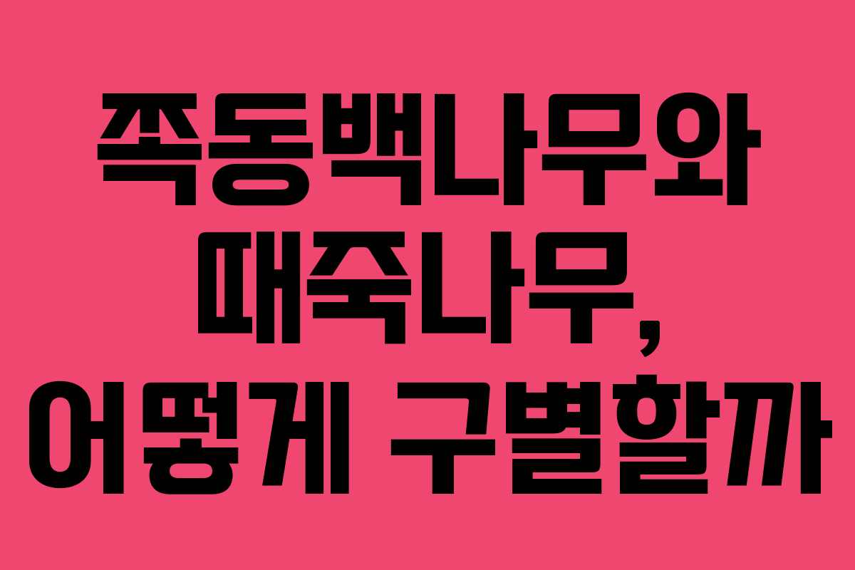 쪽동백나무와 때죽나무, 어떻게 구별할까