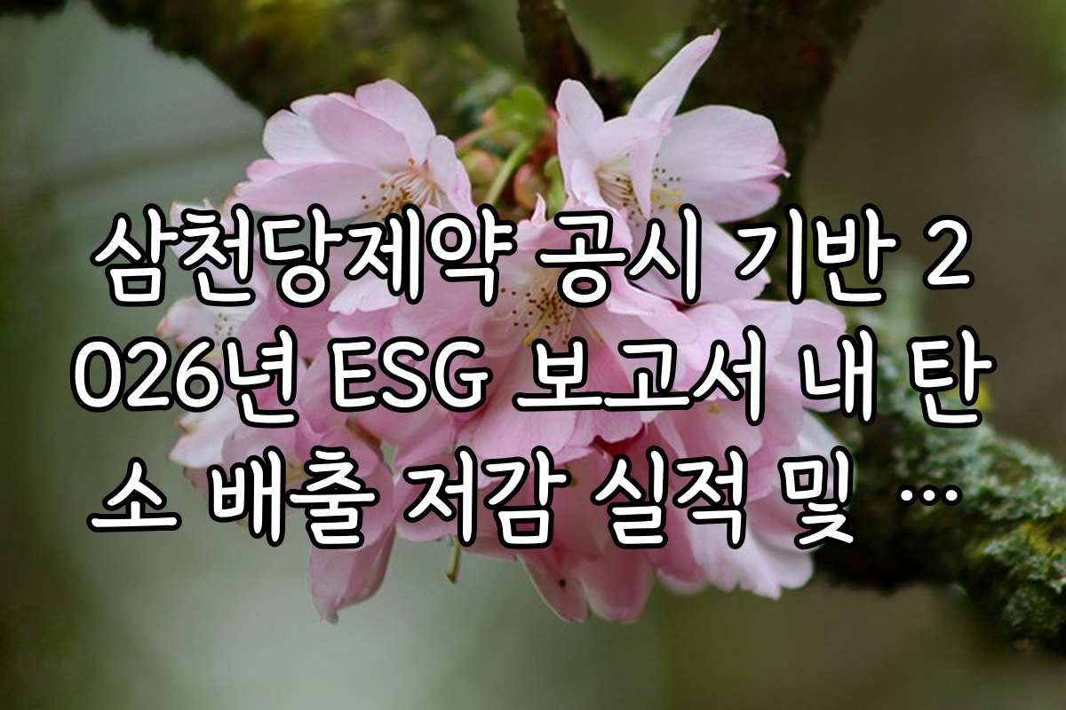 삼천당제약 공시 기반 2026년 ESG 보고서 내 탄소 배출 저감 실적 및 등급 확인