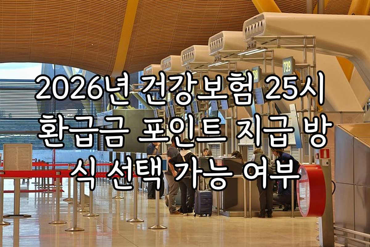 2026년 건강보험 25시 환급금 포인트 지급 방식 선택 가능 여부
