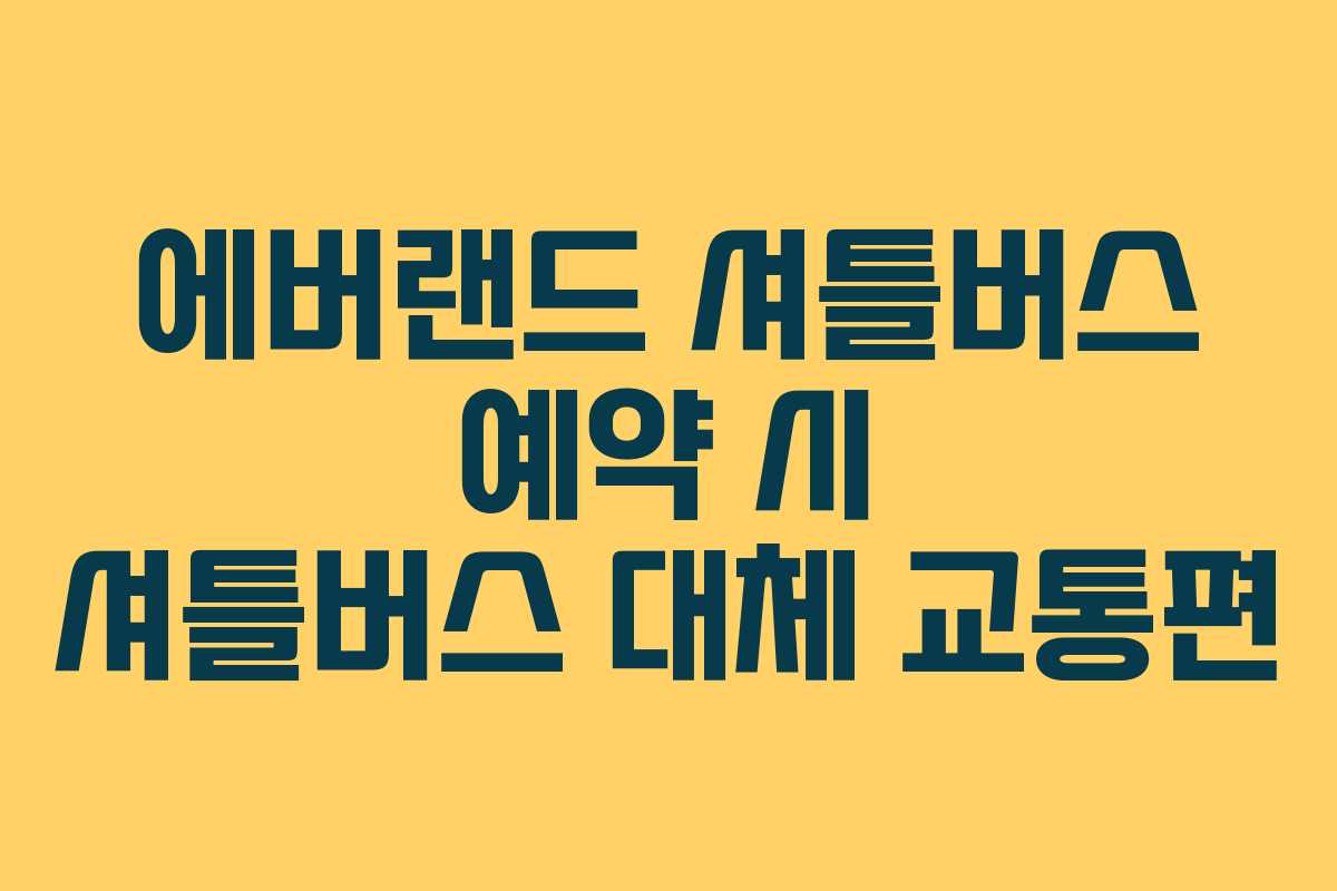에버랜드 셔틀버스 예약 시 셔틀버스 대체 교통편