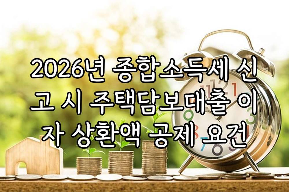 2026년 종합소득세 신고 시 주택담보대출 이자 상환액 공제 요건