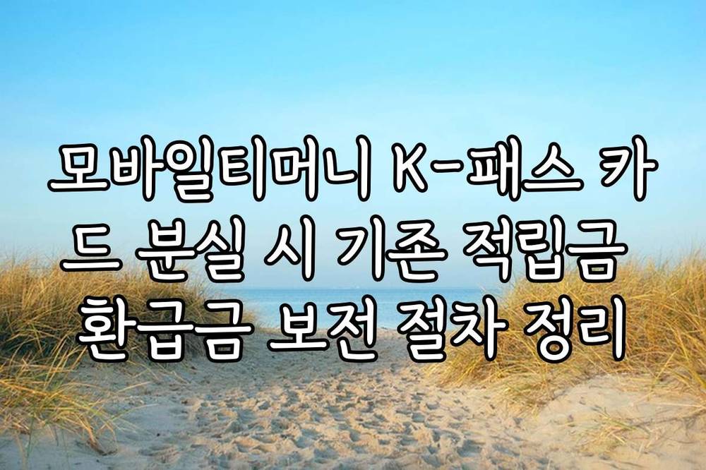 모바일티머니 K-패스 카드 분실 시 기존 적립금 환급금 보전 절차 정리