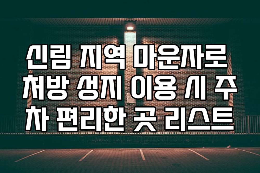 신림 지역 마운자로 처방 성지 이용 시 주차 편리한 곳 리스트