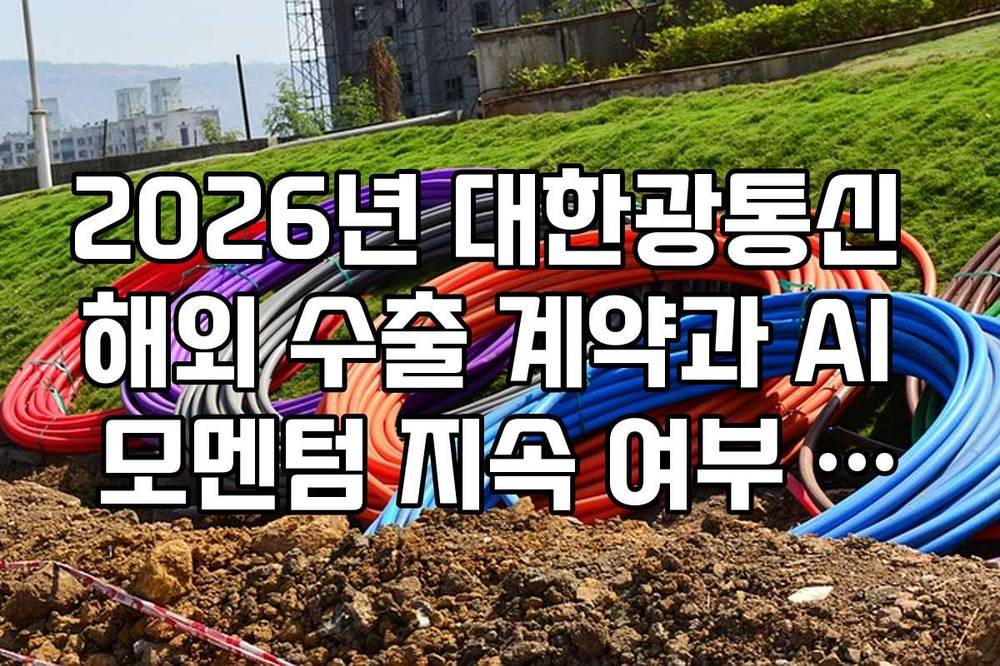 2026년 대한광통신 해외 수출 계약과 AI 모멘텀 지속 여부 팩트 체크