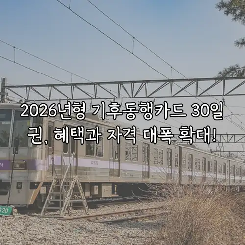 2026년형 기후동행카드 30일권, 혜택과 자격 대폭 확대!