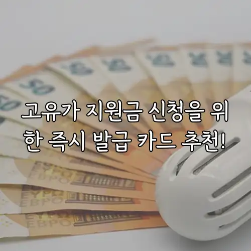 고유가 지원금 신청을 위한 즉시 발급 카드 추천!