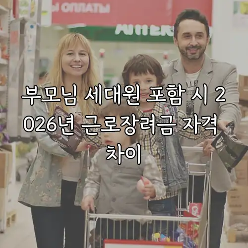 부모님 세대원 포함 시 2026년 근로장려금 자격 차이