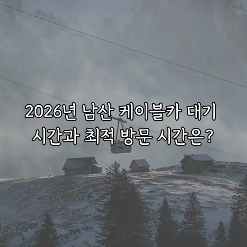 2026년 남산 케이블카 대기 시간과 최적 방문 시간은?