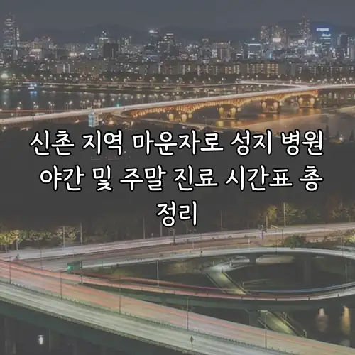 신촌 지역 마운자로 성지 병원 야간 및 주말 진료 시간표 총정리