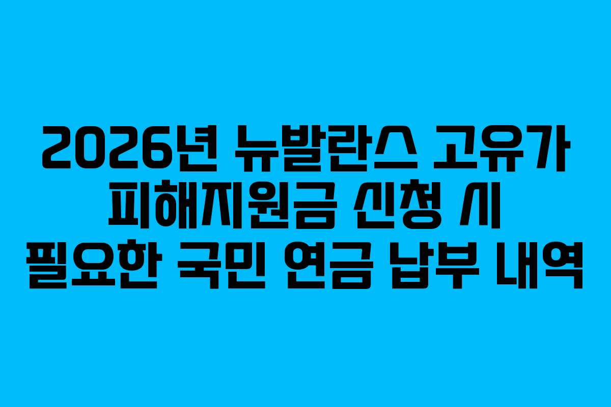 2026년 뉴발란스 고유가 피해지원금 신청 시 필요한 국민 연금 납부 내역
