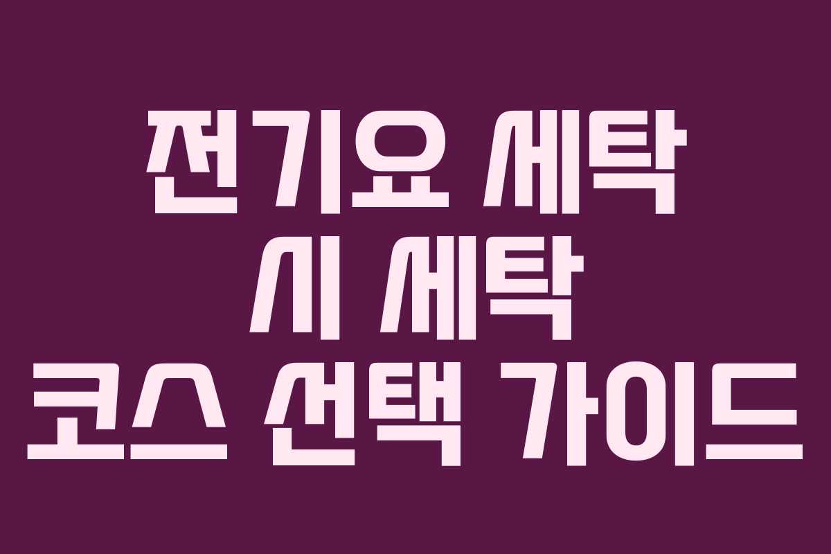 전기요 세탁 시 세탁 코스 선택 가이드