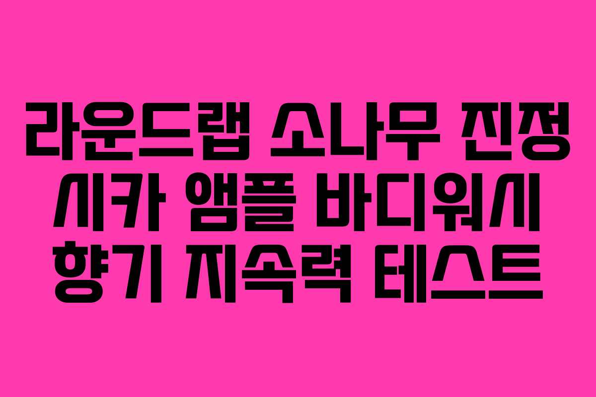 라운드랩 소나무 진정 시카 앰플 바디워시 향기 지속력 테스트