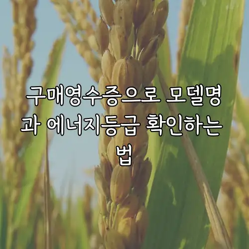 구매영수증으로 모델명과 에너지등급 확인하는 법