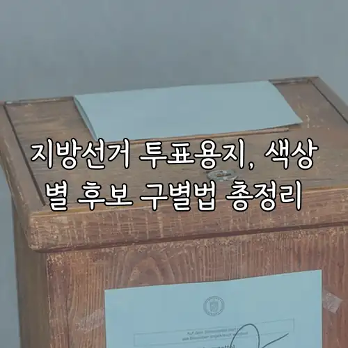 지방선거 투표용지, 색상별 후보 구별법 총정리