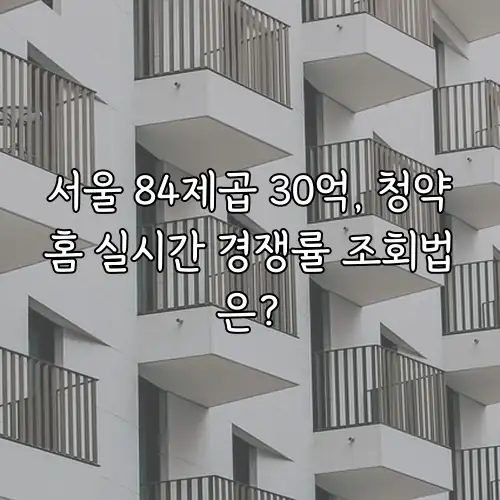 서울 84제곱 30억, 청약홈 실시간 경쟁률 조회법은?